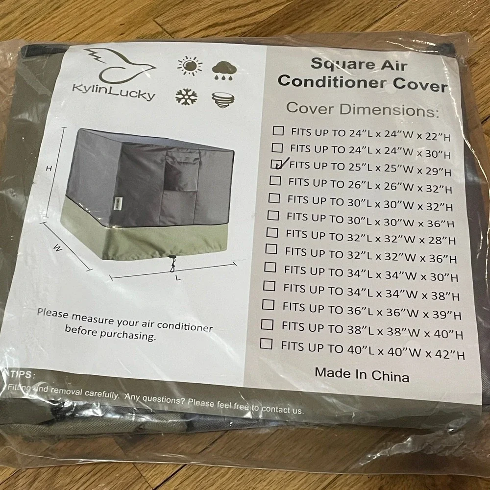 KylinLucky Air Conditioner Cover 25x25x29 inch‎ Outdoor AC Unit Weatherproof NIB